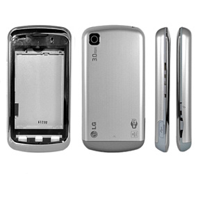 корпус для телефона LG KM 555 +ср.часть серебро