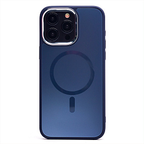 Кейс iPhone 15 Pro Max силикон SafeMag SM023 синий