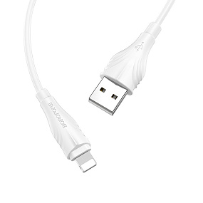 Дата кабель lightning - USB Borofone BX18 Optimal 2.4A белый 3м