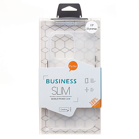 Кейс iPhone 15 Pro Max пластик PC091 матовый прозрачный белый