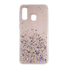 Задняя накладка для Samsung A405 Galaxy A40 PS с блестками розовый