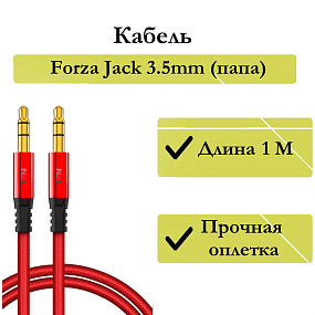 Кабель 3.5mm Jack (папа) - 3.5mm Jack (папа) TFN CAUX1MRD 1м красный
