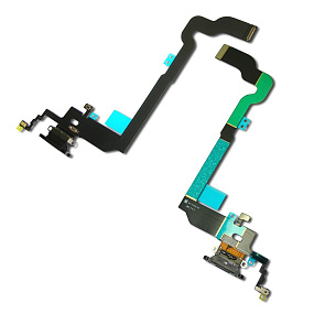 Шлейф iPhone X на системный разъем/микрофон Серый