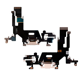 Шлейф iPhone 11 на системный разъем/микрофон Белый - Премиум