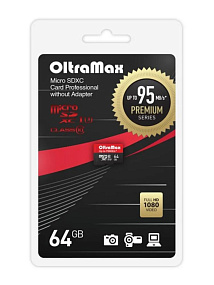 MicroSD 64Gb OltraMax Class 10 UHS-I 95Mb/s без адаптера