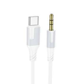 Кабель 3.5mm Jack (папа) - Type-C Borofone BL19 1м белый