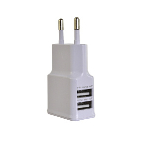СЗУ-USB 2 выхода 2A белый в коробке (УЦЕНКА) повреждение упаковки
