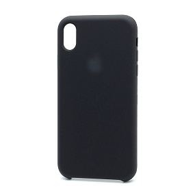 Кейс iPhone X/Xs Silicone Case с логотипом (№18) черный (УЦЕНКА) Неровности на чехле