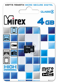 MicroSD 4Gb Mirex Class 4 без адаптера