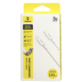 Дата кабель Type-C - lightning Baseus Superior Series (CATLYS-A02) 1м 20W 2,4A белый
