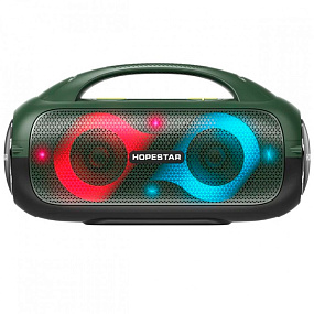 Колонка Hopestar A50 (Bluetooth/TF/USB/AUX/P.bank/Mic/TWS) 80W зеленая