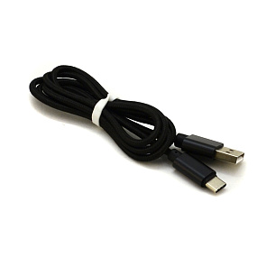 Дата кабель Type-C - USB в переплете металлический черный тех. упаковка
