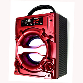Колонка QS-202 (Bluetooth/MicroSD/USB/FM/AUX) красный (УЦЕНКА) Тех. пак