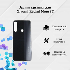 корпус для телефона Xiaomi Redmi Note 8T Задняя крышка Черный