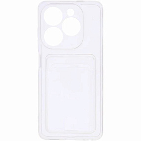 Силиконовый чехол Infinix Hot 40i с визитницей прозрачный