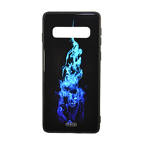 Задняя накладка для Samsung G975 Galaxy S10 Plus стекло YA design пантера