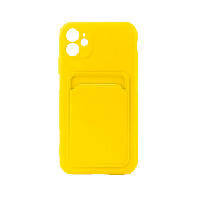 Кейс iPhone 11 силикон с визитницей желтый