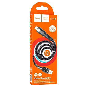 Дата кабель micro USB - USB Hoco U110 2.4A 1м черный