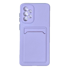 Силиконовый чехол для Samsung A736 Galaxy A73 5G с визитницей сиреневый