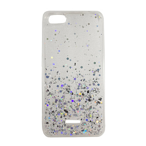 Задняя накладка Xiaomi Redmi 6A PS c блестками прозрачный