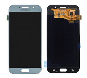 Дисплей для телефона Samsung A720F (A7 2017) в сборе с тачскрином Голубой - AAA (AMOLED)