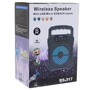 Колонка RS-315 (Bluetooth/MicroSD/USB/FM/AUX) 5W черная