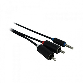 Кабель 3.5JACKm (папа) - 2xRCAm (папа) 1.8m