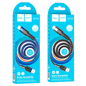 Дата кабель Type-C - USB Hoco U110 2.4A 1м синий