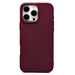 Кейс iPhone 16 Pro Max Silicone Case без логотипа бордовый