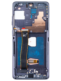 Дисплей для телефона Samsung G988B (S20 Ultra) модуль с рамкой Черный - (OLED) (Full Size)