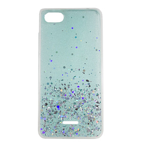 Задняя накладка Xiaomi Redmi 6A PS c блестками бирюзовый