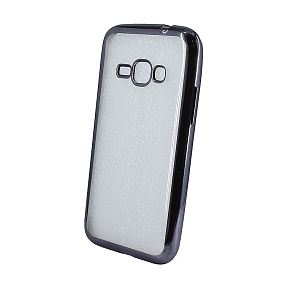 Силиконовый чехол для Samsung J120 Galaxy J1 (2016) с хром. контуром черный