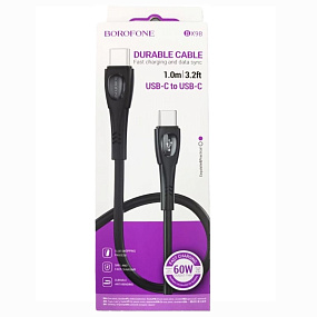Дата кабель Type-C - Type-C Borofone BX98 60W 3A 1м черный