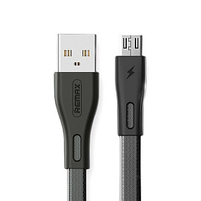 Дата кабель micro USB - USB Remax Full Speed Pro RC-090M плоский 1м черный 