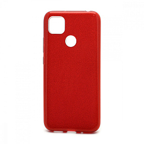 Силиконовый чехол Xiaomi Redmi 9C Fashion с блестками красный