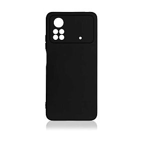 Силиконовый чехол Xiaomi Poco X4 Pro 5G с закрытой камерой черный