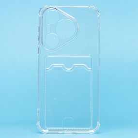 Силиконовый чехол Huawei Pura 70 с визитницей прозрачный 