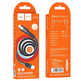 Дата кабель micro USB - USB Hoco U110 2.4A 1.2м черный