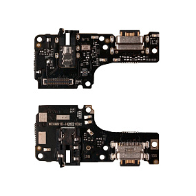 Шлейф Xiaomi Redmi Note 10S/Poco M5s плата системный разъем/разъем гарнитуры/микрофон - Премиум