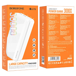 Портативное зарядное устройство Borofone BJ27B 2USB/Micro/Type-C 30000mAh белый