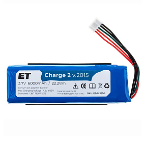 АКБ колонки JBL CS-JML310SL (Charge 2/Charge 2+/Charge 3 2015) прямая полярность тех. упаковка