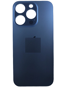 Задняя крышка iPhone Xr под 15 Pro (стекло) синий титан orig fabric