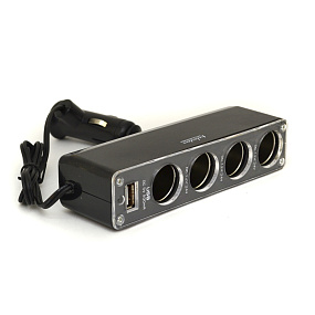 Разветвитель прикуривателя (4выхода + USB) WF-0098