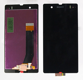 Дисплей для телефона Sony C6603/C6602/C6606 (Z) в сборе с тачскрином - Черный - AA