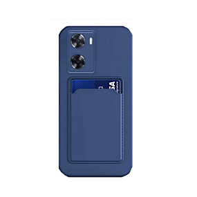 Силиконовый чехол для Samsung A245 Galaxy A24 4G с закрытой камерой темно-синий