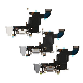 Шлейф iPhone 6S на системный разъем/разъем гарнитуры/микрофон Светло-Серый