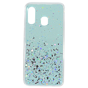 Задняя накладка для Samsung A405 Galaxy A40 PS с блестками бирюзовый 
