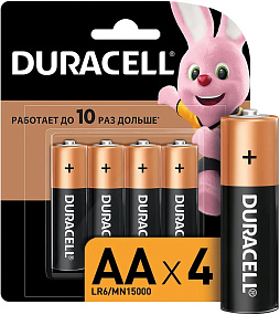 Батарейка АА Duracell LR6 4BL 4/20/80 1шт