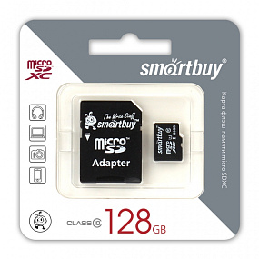 MicroSD 128Gb SmartBuy Class 10 +SD adapter