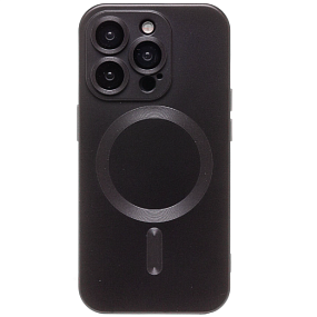 Кейс iPhone 15 Pro силикон SafeMag SM020 черный
